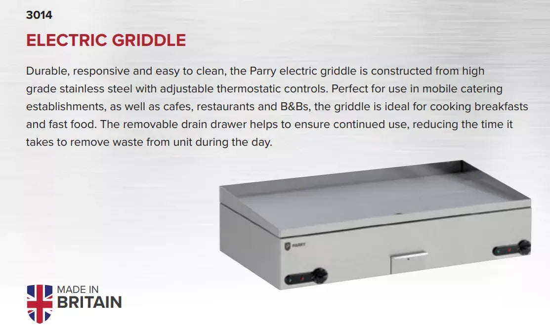Double Zone Commercial Electric Griddle – Dual Thermostatic Control, Removable Fat Drawer, 50–300°C