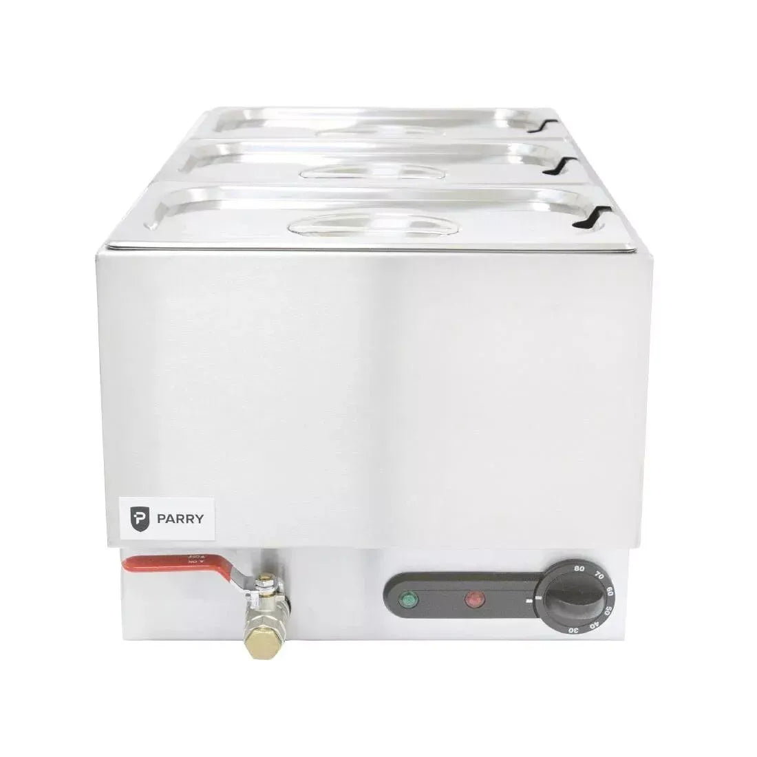 Countertop Electric Wet Bain Marie – 1 x 1/1 GN Pan, Stainless Steel, Thermostat Control & Drain Tap
