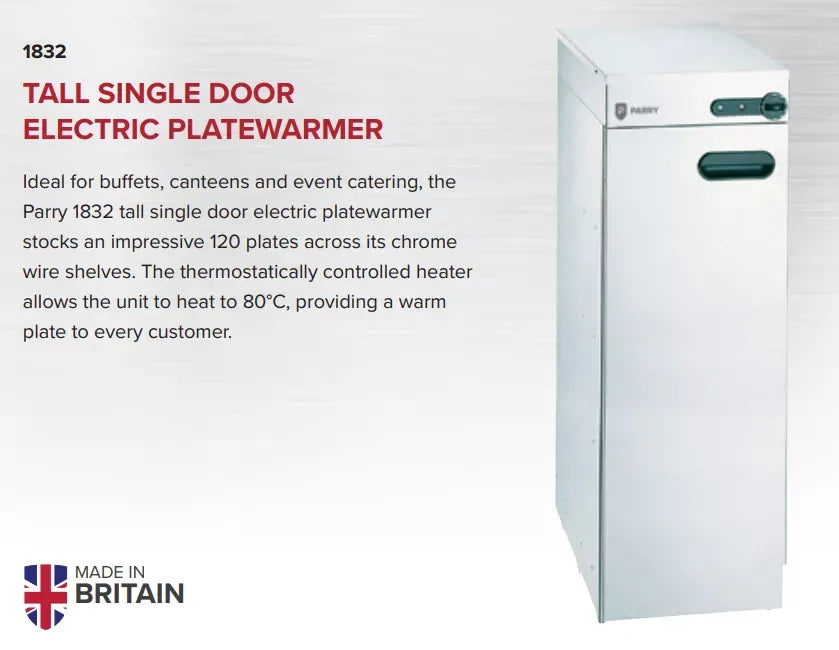 Floor Standing Electric Plate Warmer – 120 Plate Capacity, 4 Shelves, Thermostatic Control up to 80°C