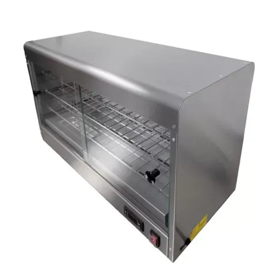 Digital Electric Heated Pie Cabinet – 3-Rack, 0–80°C, Internal Light, Sliding Glass Doors, Stainless Steel