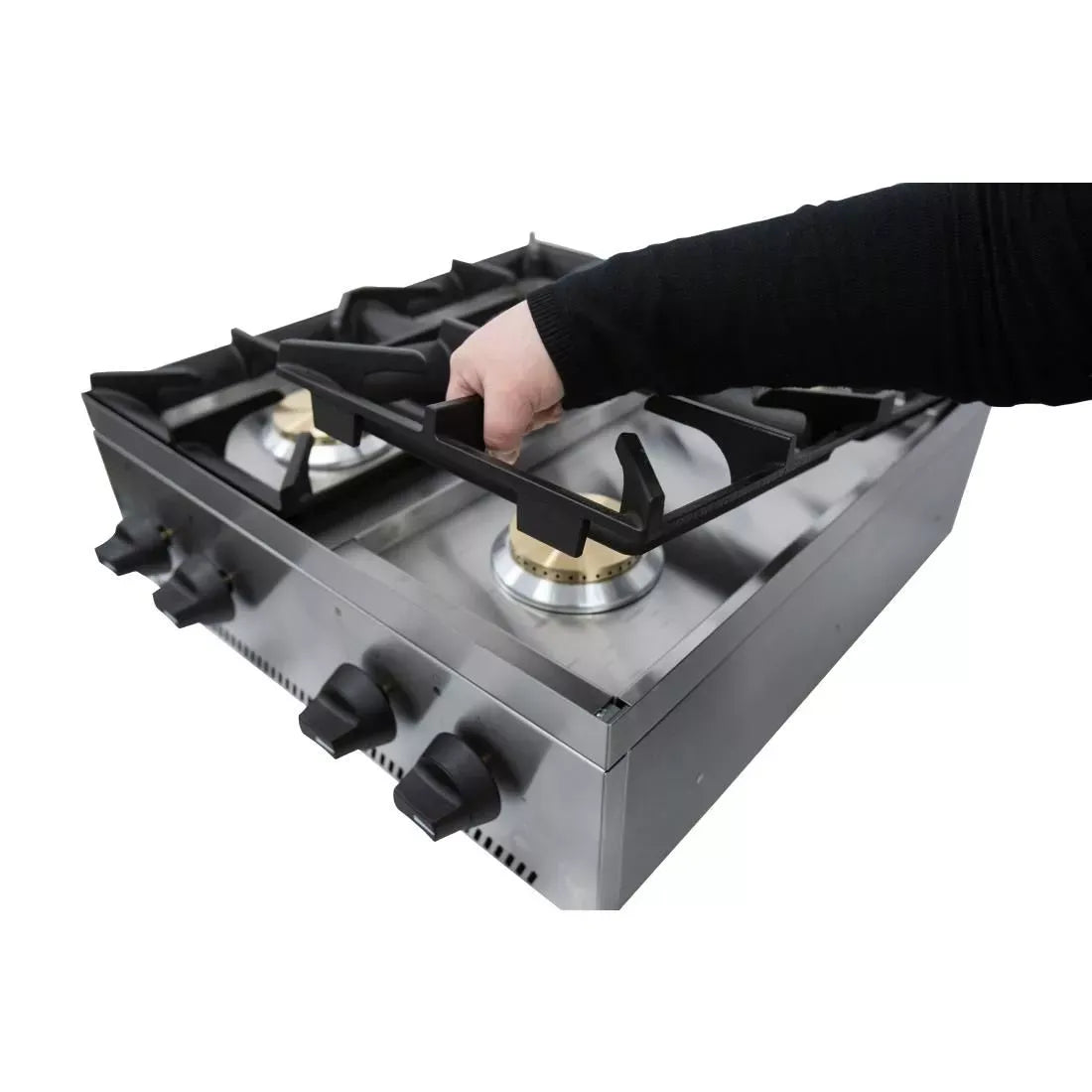 4-Burner LPG & Natural Gas Boiling Hob – Stainless Steel Countertop Cooker, Flame Failure Safety