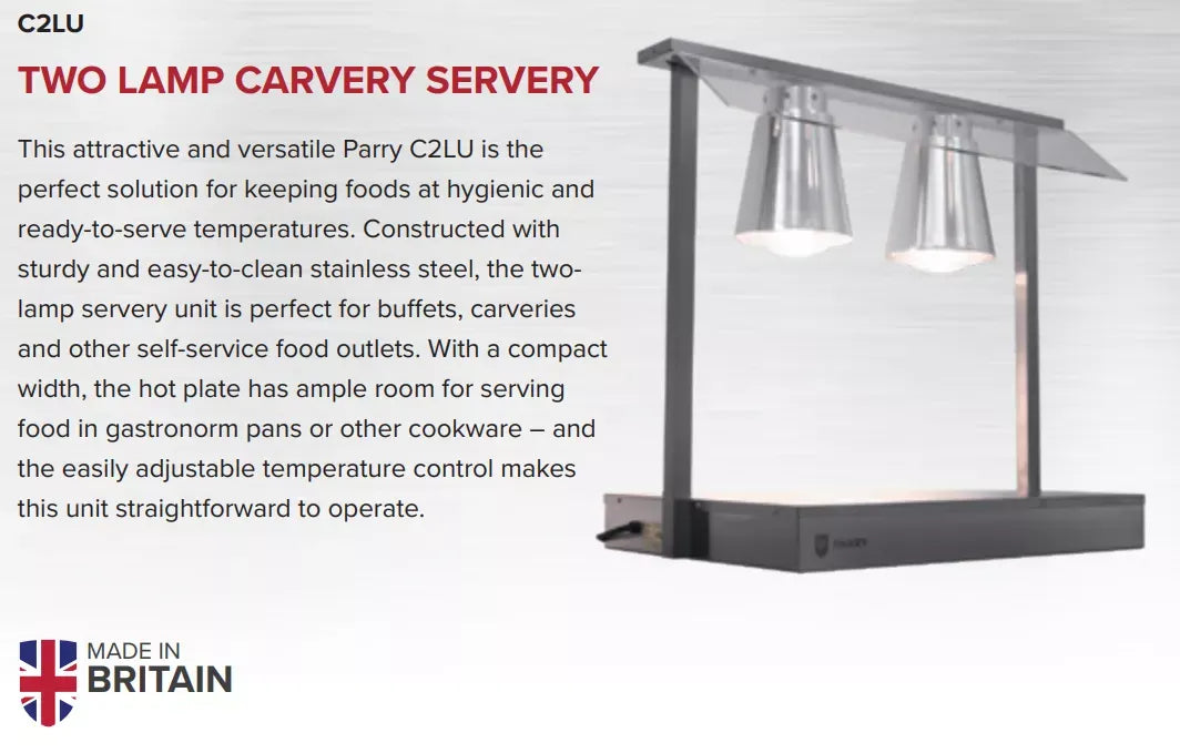 Carvery Servery with Heat Lamps – Stainless Steel Self-Service Hot Plate, 1kW, 825x505x737mm