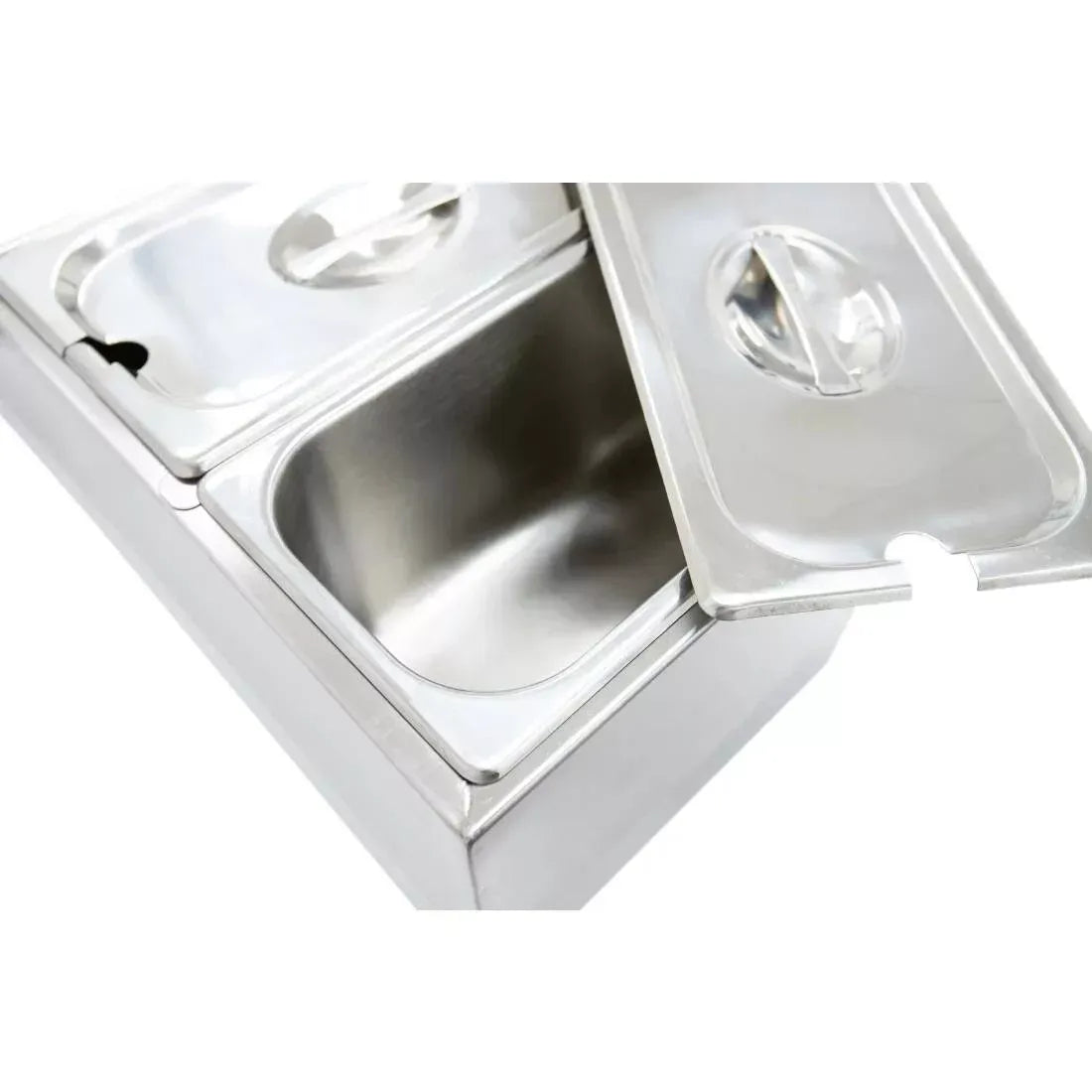 Countertop Electric Wet Bain Marie – 6 x 1/3 GN Pan Capacity, Stainless Steel, Drain Tap, Thermostat Control