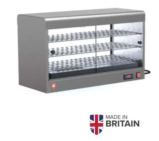 Digital Electric Heated Pie Cabinet – 3-Rack, 0–80°C, Internal Light, Sliding Glass Doors, Stainless Steel