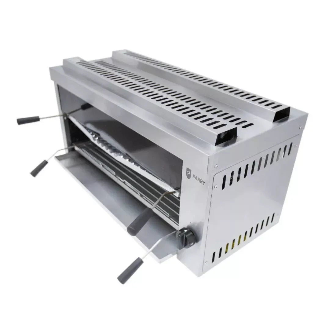 Natural Gas Salamander Wall Grill – Dual Zone, Auto Ignition, Adjustable Flame, Wall or Stand Mountable