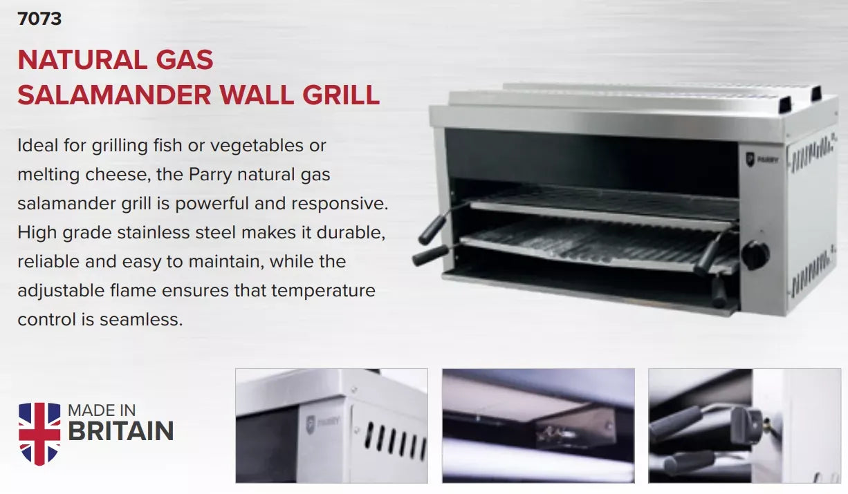 Natural Gas Salamander Wall Grill – Dual Zone, Auto Ignition, Adjustable Flame, Wall or Stand Mountable