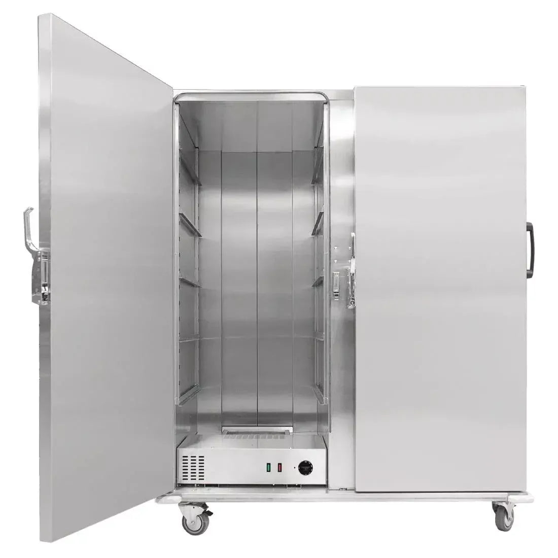 Double Banqueting Trolley – High-Capacity Mobile Heated Cabinet, Stainless Steel, 2 x 13A Plug