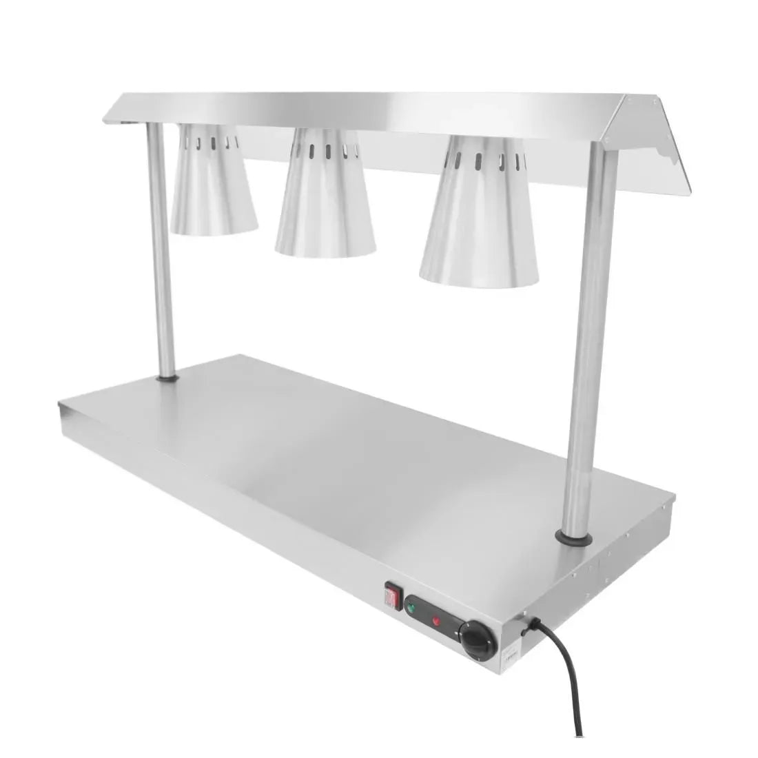 Carvery Servery with 3 Heat Lamps & Heated Base – Stainless Steel, 1.3kW, 1165x505x737mm