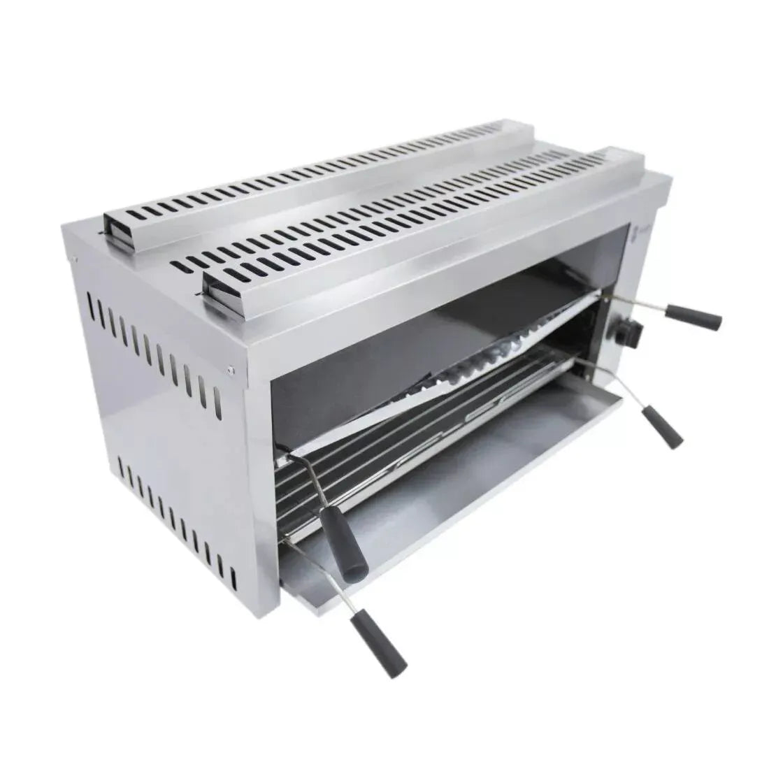 Natural Gas Salamander Wall Grill – Dual Zone, Auto Ignition, Adjustable Flame, Wall or Stand Mountable