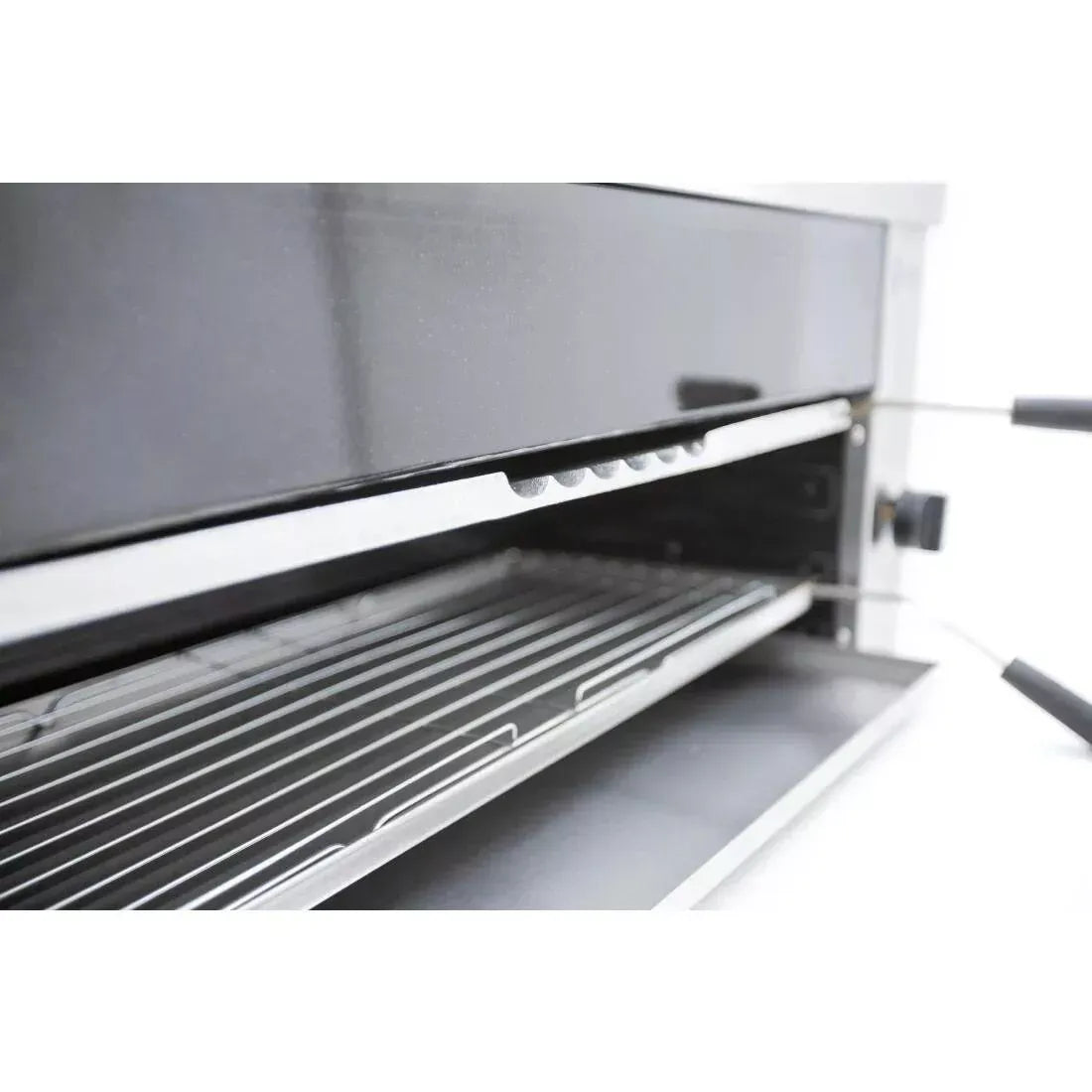Natural Gas Salamander Wall Grill – Dual Zone, Auto Ignition, Adjustable Flame, Wall or Stand Mountable