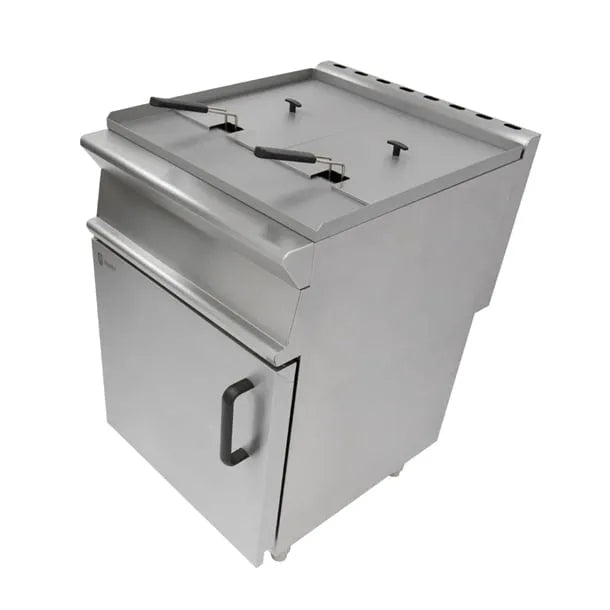 LPG Double Pedestal Gas Fryer – 2x12L Commercial Deep Fryer, Thermostatic Control, Piezo Ignition