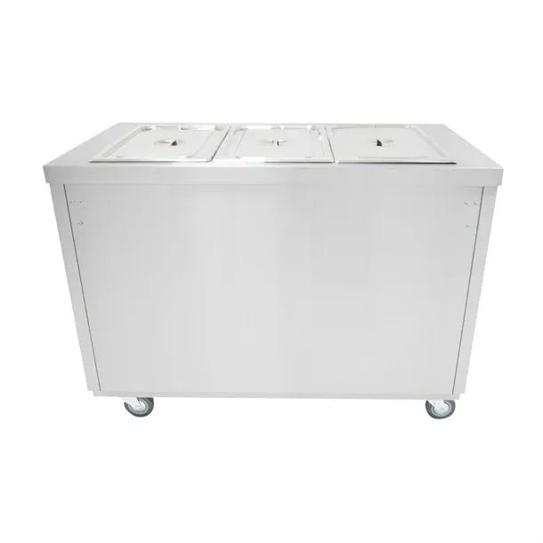 1200mm Hot Cupboard with Bain Marie Top – Stainless Steel, Wet or Dry Heat, Sliding Doors, Castors, 2.9kW