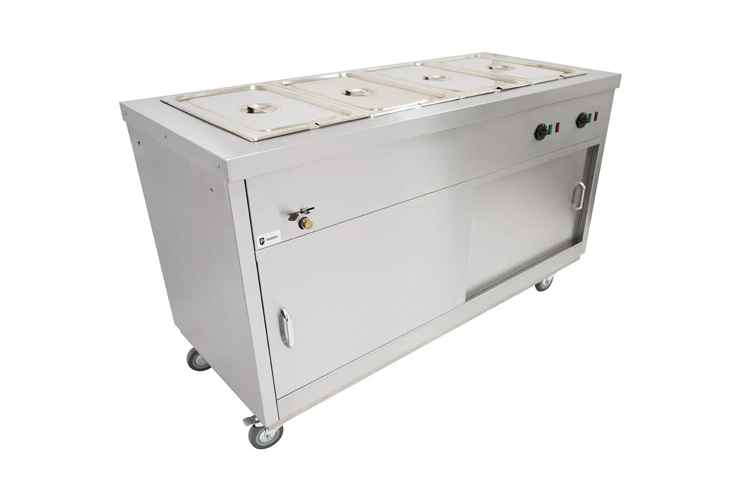 1500mm Hot Cupboard with Bain Marie Top – Stainless Steel, Wet/Dry Heat, Sliding Doors, Adjustable Shelves, 5.3kW