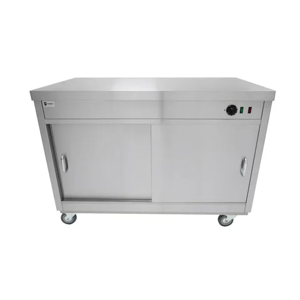 1800mm Commercial Hot Cupboard – Stainless Steel, Thermostatic Control, Adjustable Shelf, Lockable Castors