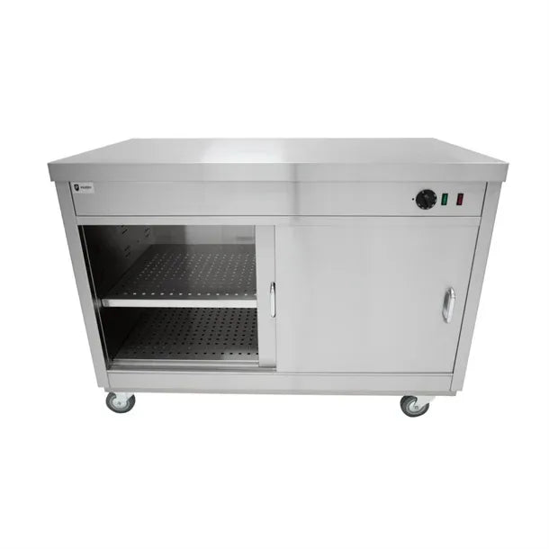1800mm Commercial Hot Cupboard – Stainless Steel, Thermostatic Control, Adjustable Shelf, Lockable Castors
