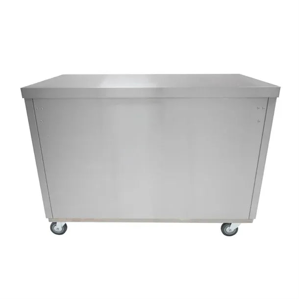 1800mm Commercial Hot Cupboard – Stainless Steel, Thermostatic Control, Adjustable Shelf, Lockable Castors