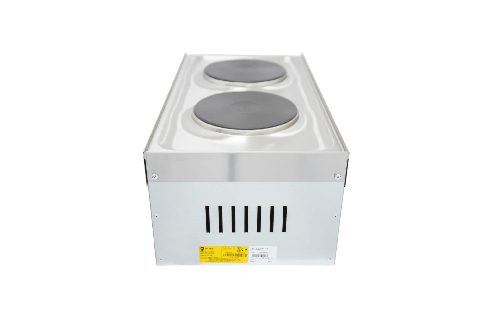Compact Single Electric Hob Unit – 2 x 1.5kW Sealed Hot Plates, 6 Heat Settings, Stainless Steel, 13A Plug