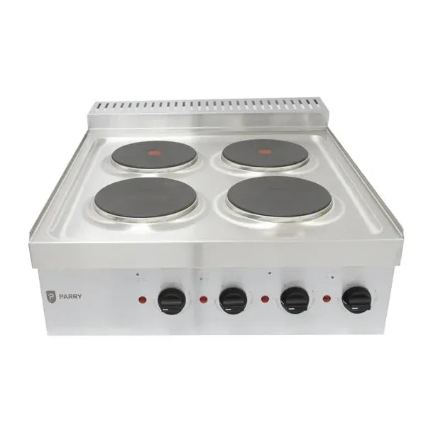 Commercial Double Electric Hob Unit – 4 Ring Countertop Cooker, Sealed Hot Plates, 6-Position Heat Control, 7kW