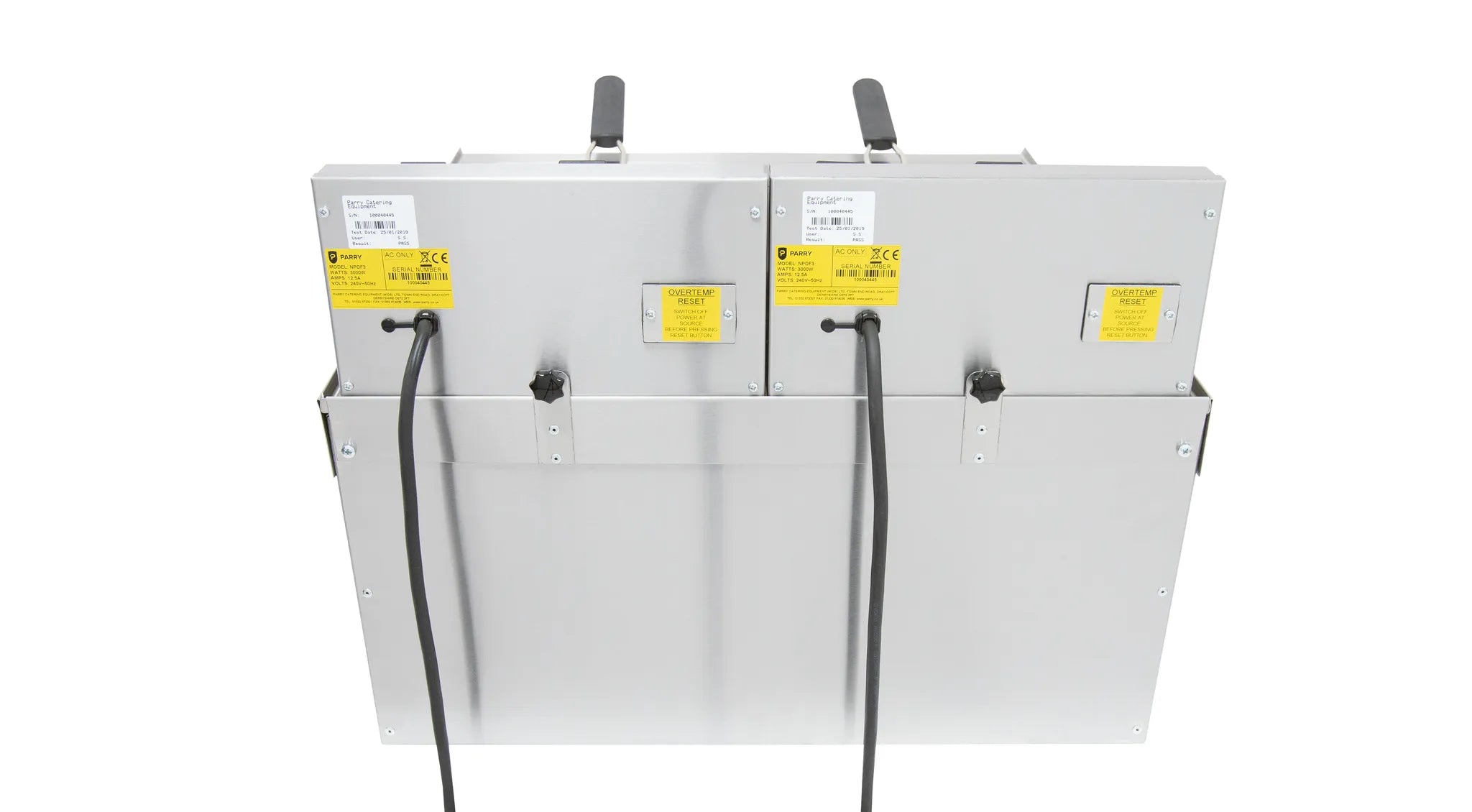 Double Countertop Electric Fryer – 2 x 9L, Thermostatic Control, Stainless Steel, Drain Tap, Dual 3kW