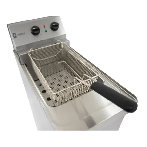 Single Pedestal Electric Fryer – 9L, Thermostatic Control, 6kW, Hardwired, Freestanding, Stainless Steel