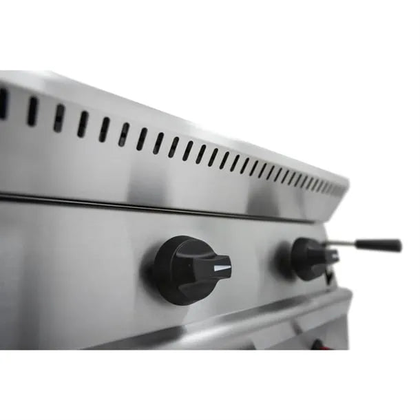 Natural Gas Chargrill with Lava Rocks – 2 Burners, Stainless Steel, Adjustable Height, Countertop or Stand
