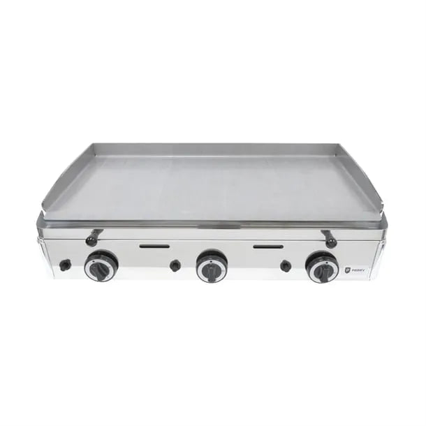 LPG Gas Griddle – 3-Burner Tri-Zone Cooking, Stainless Steel, Piezo Ignition, Removable Fat Tray, Natural Gas Kit Included