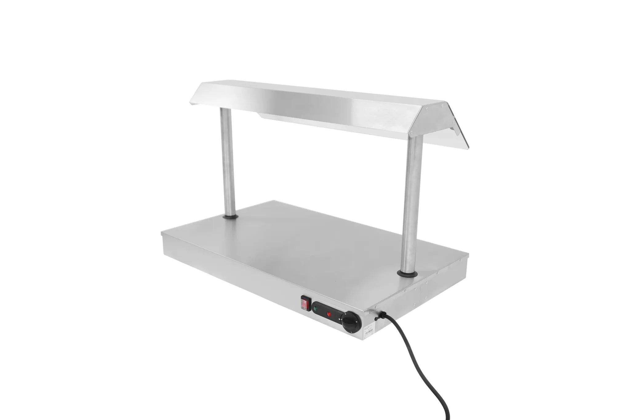 Electric Quartz Lamp Hot Food Display Unit – Stainless Steel, Glass Sneeze Guard, 1kW, 825x505x547mm
