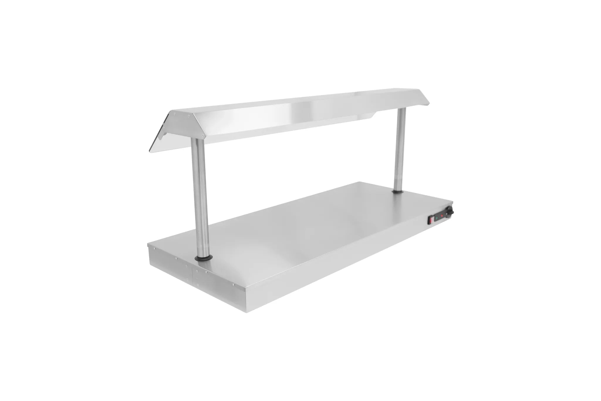 Electric Quartz Lamp Hot Food Display Unit – 1.3kW Stainless Steel Warmer with Glass Sneeze Guard