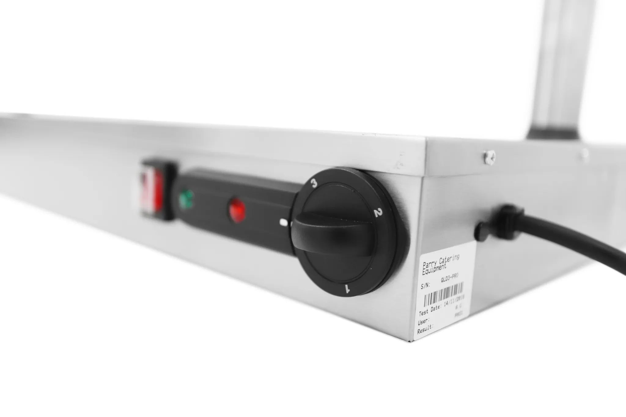 Electric Quartz Lamp Hot Food Display Unit – 1.3kW Stainless Steel Warmer with Glass Sneeze Guard