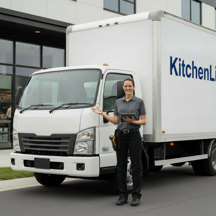 write "KitchenLine Pro" on the side of the truck